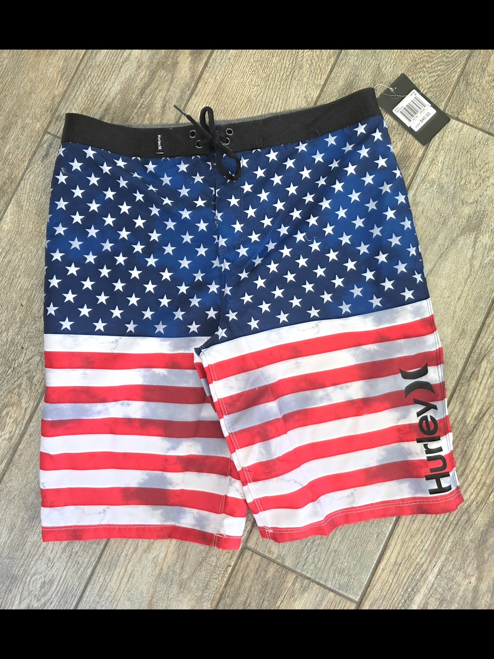 New Hurley Boys American Flag Boardshorts - Stars Stripes Beach Sz 20/30 Swim